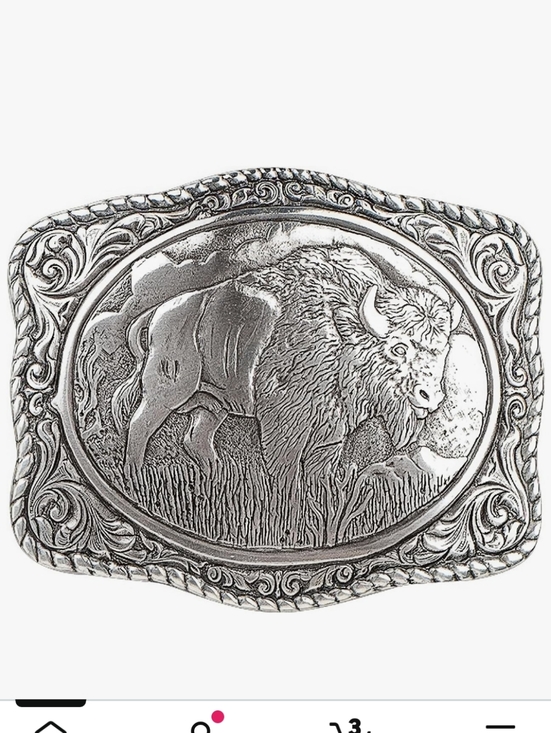 Crumrine Other - Silver-Tone Buffalo Western Belt Buckle - Men